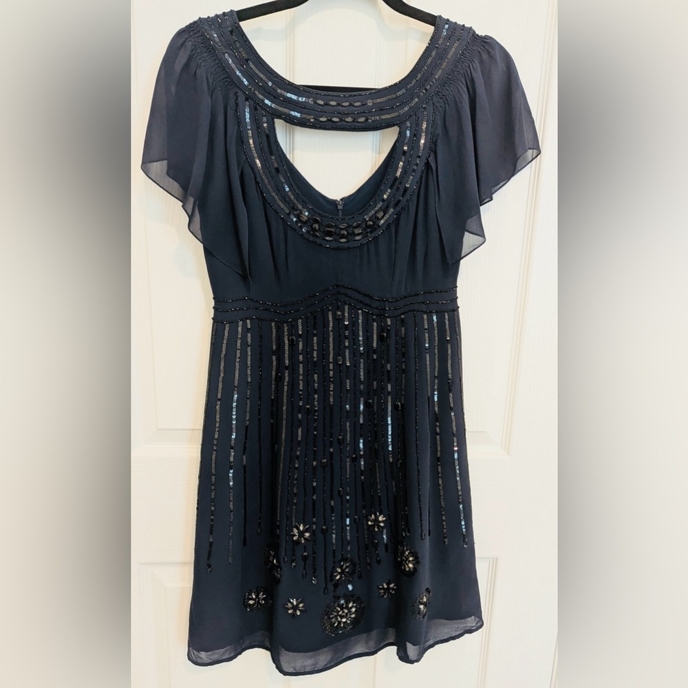 Nanette Lepore Navy Magic Wand Sequin Dress